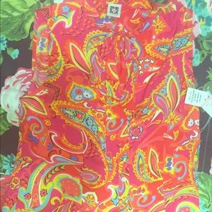 💕NWT! Anne Klein pink paisley sleeveless shirt💕